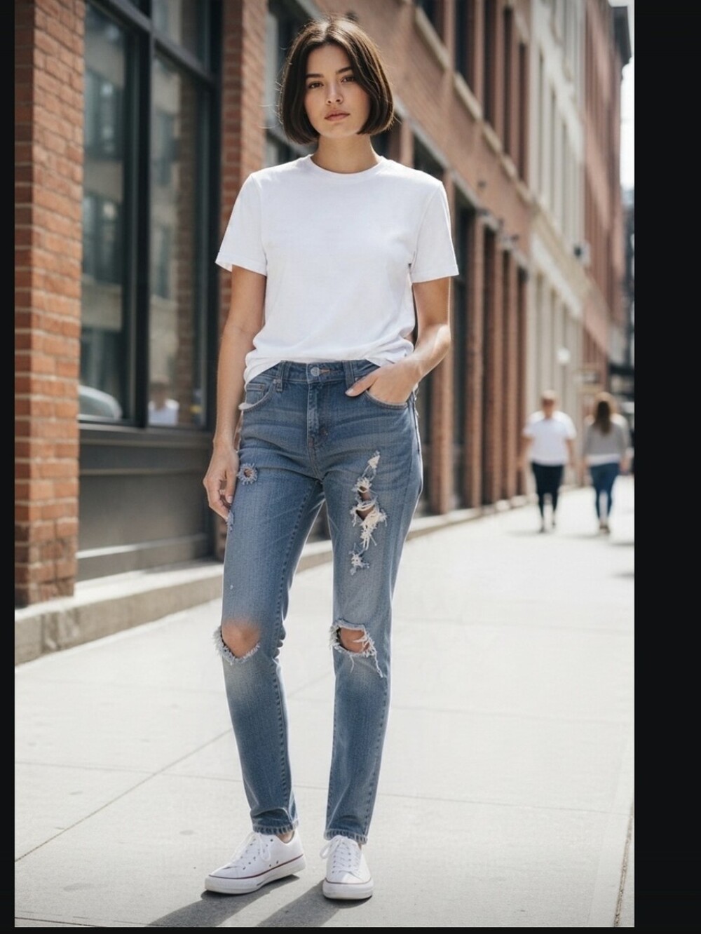 Abercrombie & Fitch A&F Distressed Skinny Jeans – Blue Denim- 8